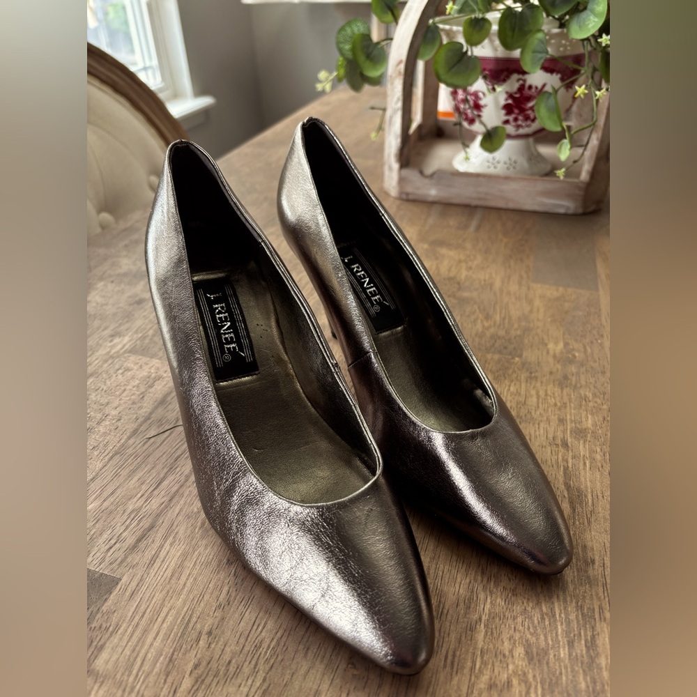 J Renee bronze metallic high heel shoe for women